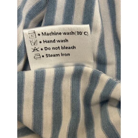 Blue and White Striped Sleeveless Summer Dress with Pockets Size Medium NEW - Picture 7 of 11